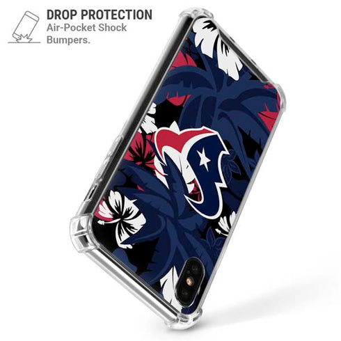 NFL Houston Texans Tropical Print iPhone XS Max Clear Case